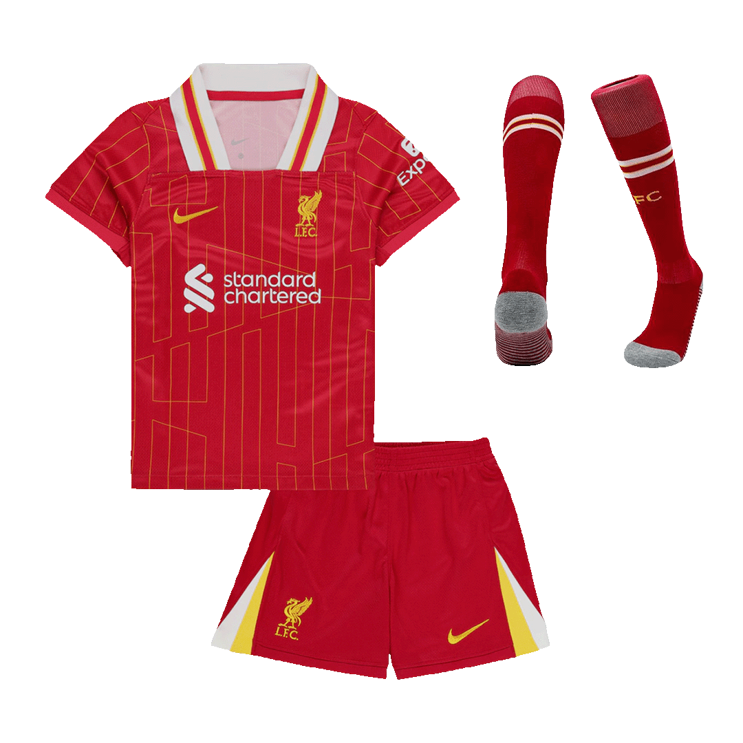 Liverpool Cheap Kids Kit Home Soccer Jersey 2024/25 (Shirt+Shorts+Socks)