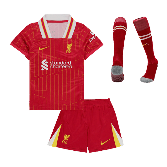 Liverpool Cheap Kids Kit Home Soccer Jersey 2024/25 (Shirt+Shorts+Socks)