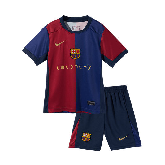 Kid's Barcelona Home Soccer Jersey Kit(Shirt+Shorts) 2024/25 - COLDPLAY