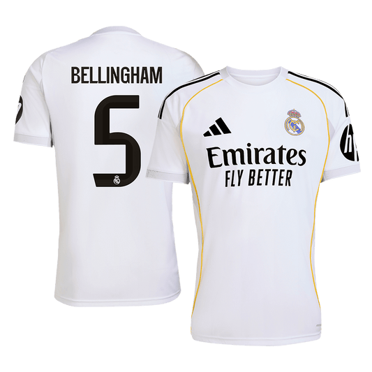 BELLINGHAM #5 Real Madrid Soccer Jersey Home Custom Shirt 2025/26