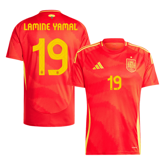 LAMINE YAMAL #19 Spain Home Soccer Jersey Euro 2024