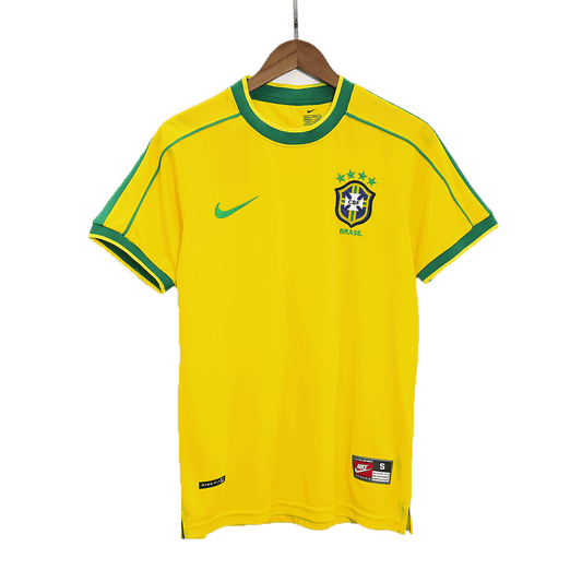 Retro 1998 Brazil Home Soccer Jersey