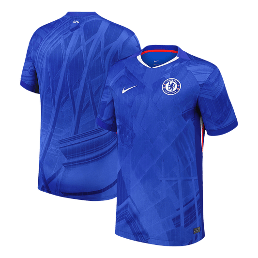 Front and back view of men's Chelsea 2025-2026 home blue soccer jersey by Final Third Kit