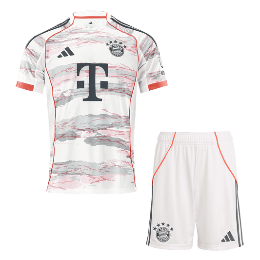Bayern Munich Away Soccer Jersey Kit(Jersey+Shorts) 2025/26 White