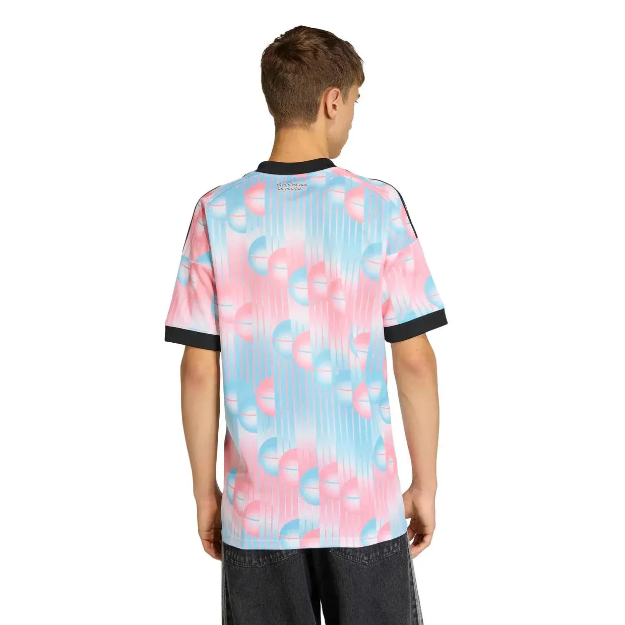 Back View of Model Wearing Model Wearing A Belgium 2026 World Cup Away Stadium Replica Jersey