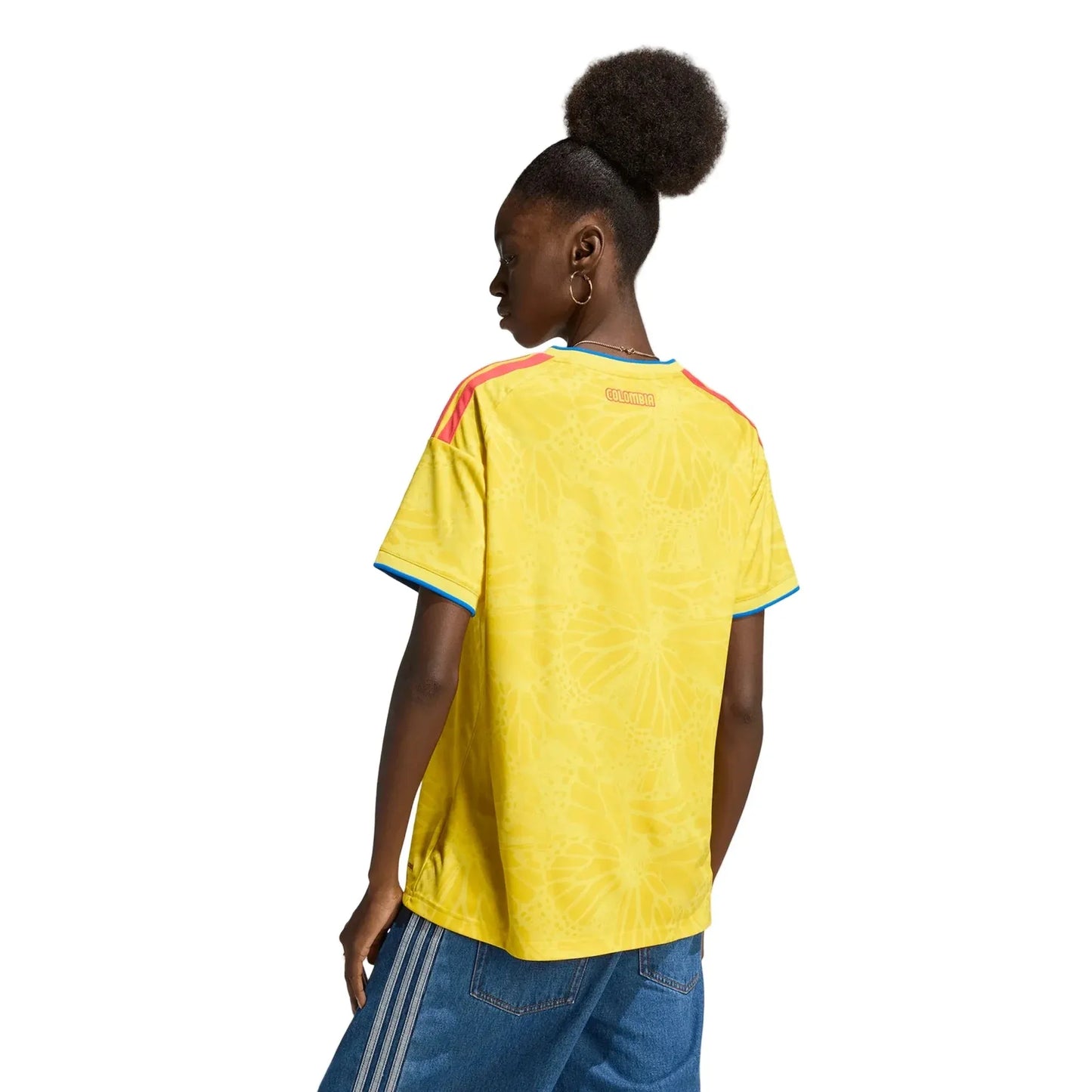 Model Wearing Colombia 2026 Home Stadium Jersey Back view