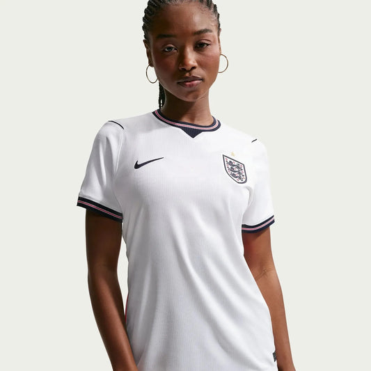 model wearing an 2026 England Women's Stadium Home Soccer Jersey