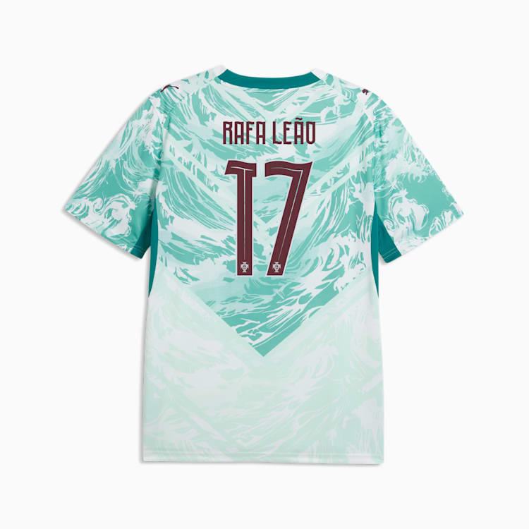 Portugal national team 2026 away stadium jersey with RAFA LEÃO #17 printing back view