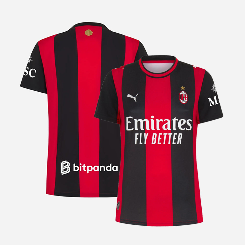 AC Milan 2026/27 women's home stadium jersey front and back view