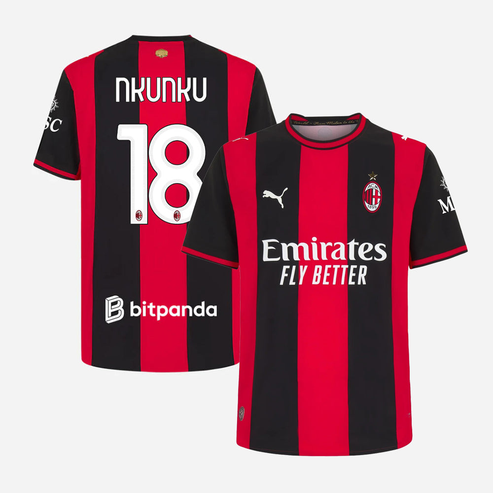 AC Milan 2026/27 home stadium jersey with NKUNKU #18 custom print