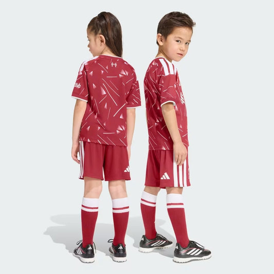 Children wearing Liverpool 2026/27 home soccer kit outfit