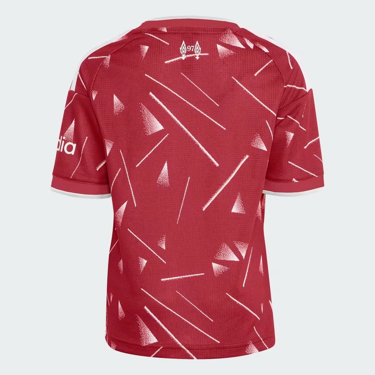 Back view of Liverpool 2026/27 kids home soccer jersey