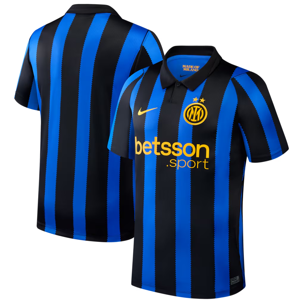 Inter Milan 2026/27 home soccer jersey front and back view