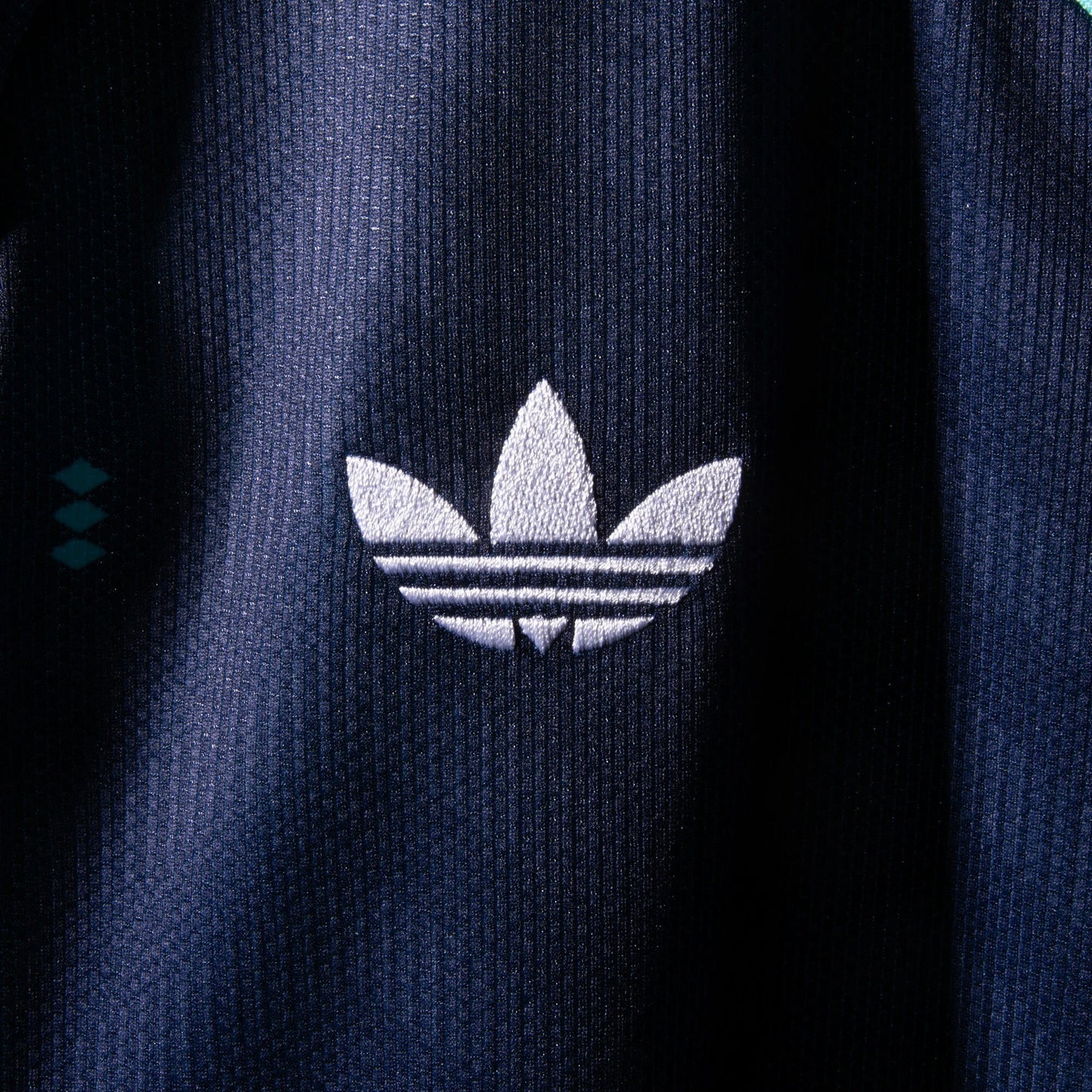 Close-up of Adidas logo on a Germany 2026 World Cup away Stadium Replica Jersey