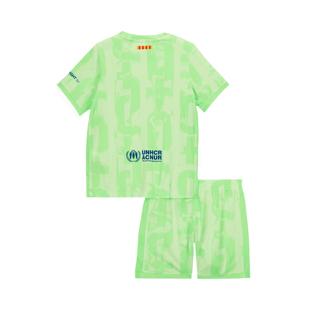 Kid's Barcelona Third Away Soccer Jersey Kit(Shirt+Shorts) 2024/25 - UCL (Spotify Logo Without Text)
