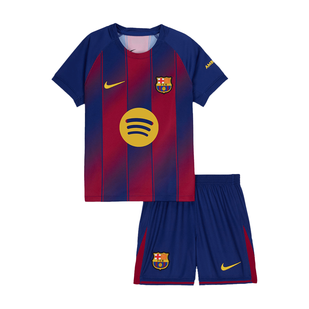 Barcelona Home Kids Soccer Jerseys Kit 2025/26