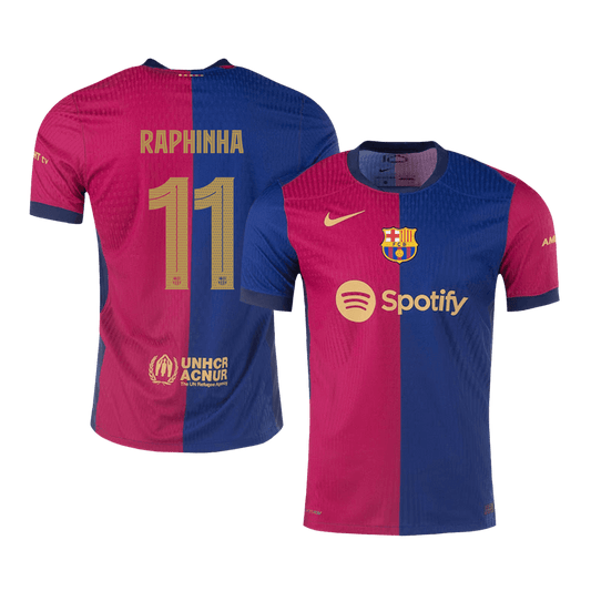 Authentic RAPHINHA #11 Barcelona Soccer Jersey Home Shirt 2024/25 - UCL