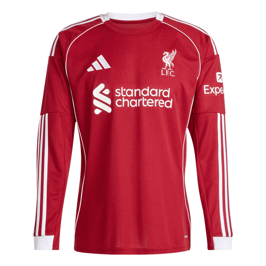 Liverpool Home Long Sleeve Soccer Jersey 2025/26