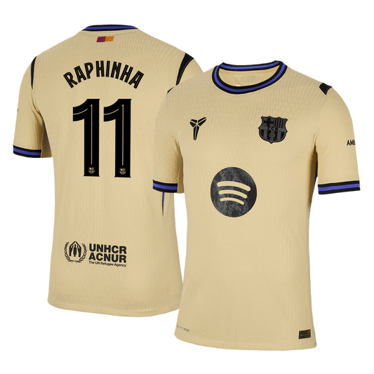 RAPHINHA #11 Barcelona Away Authentic Soccer Jersey 2025/26 - UCL