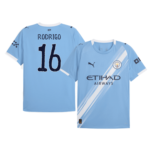RODRIGO #16 Manchester City Home Soccer Jersey 2025/26 Blue Jersey - Club World Cup