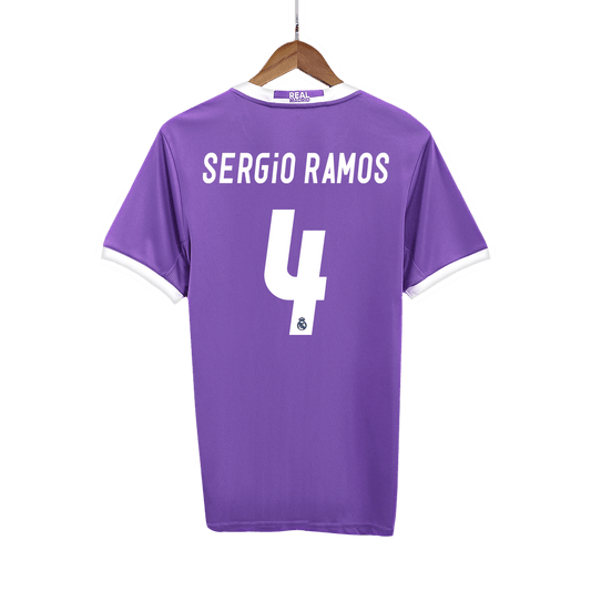 SERGIO RAMOS #4 Retro Real Madrid Jersey Away Soccer Shirt 2016/17