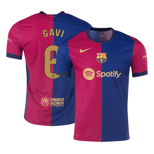 Player Version GAVI #6 Barcelona Home Soccer Jersey 2024/25
