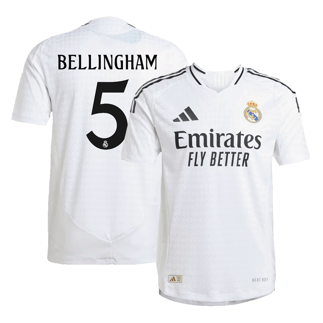 Real Madrid Cheap Soccer Jersey BELLINGHAM #5 Home 2024/25 - Player Version, Slim Fit