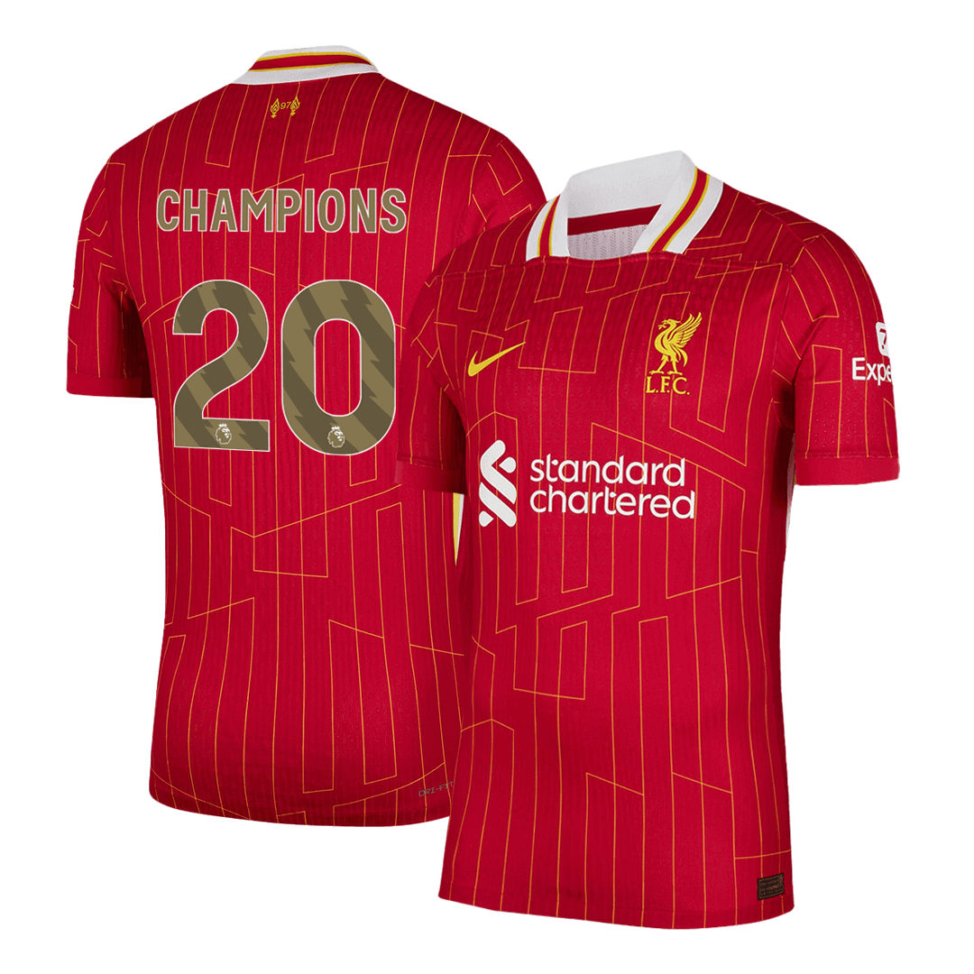 Authentic CHAMPIONS #20  Liverpool Home Soccer Jersey 2024/25 Red