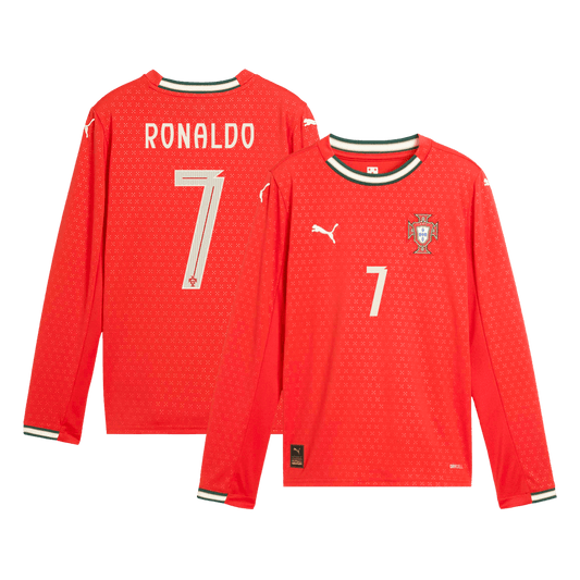 RONALDO #7 Portugal Home Long Sleeve Soccer Jersey 2025 Red