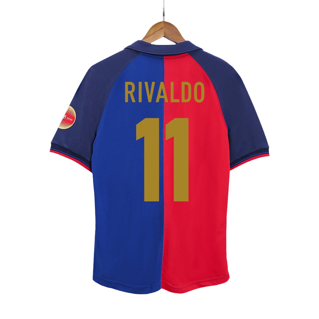 Retro Jersey RIVALDO #11 Barcelona Retro Jersey Home Soccer Shirt 1999/00 100th Anniversary