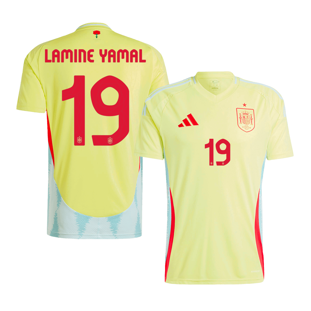 LAMINE YAMAL #19 Spain Away Soccer Jersey Euro 2024
