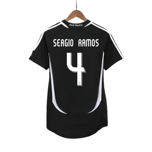 SERGIO RAMOS #4 Retro Jersey Real Madrid Away Soccer Shirt 2006/07