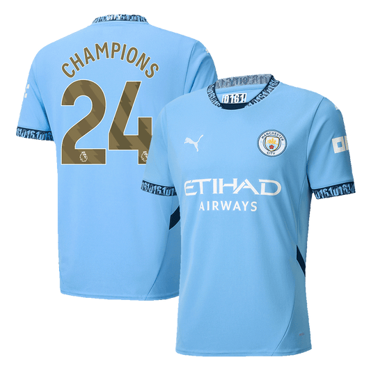 CHAMPIONS #24 Manchester City Home Soccer Jersey 2024/25