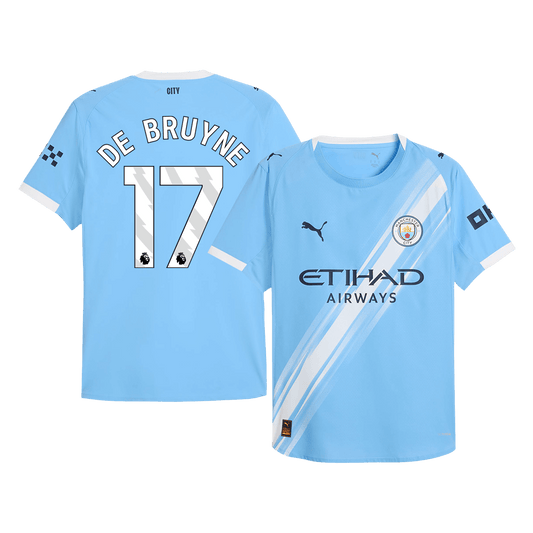 DE BRUYNE #17 Authentic Manchester City Home Soccer Jersey 2025/26 Blue