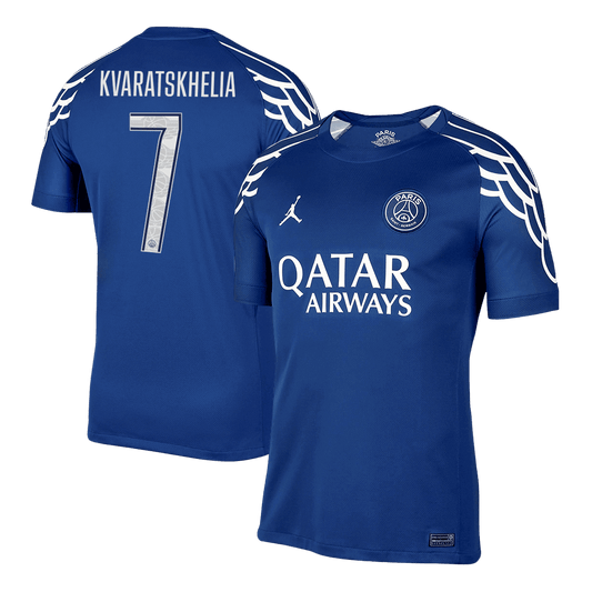 KVARATSKHELIA #7 PSG Soccer Jersey Fourth Away Custom Shirt 2024/25 - UCL