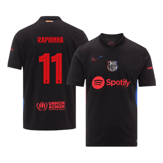 RAPHINHA #11 Barcelona Soccer Jersey Away Shirt 2024/25 - UCL
