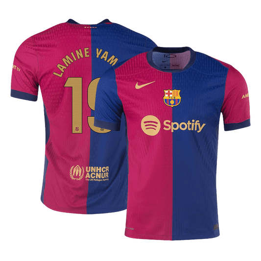 Authentic  LAMINE YAMAL #19 Barcelona Home Football Shirt 2024/25- - old sponsor