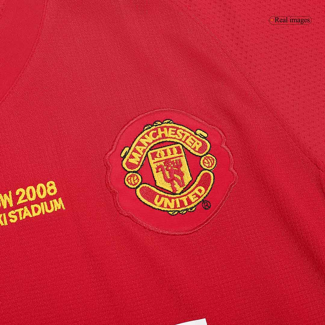 Retro Jersey SCHOLES #18 Manchester United Retro Jersey Home Soccer Shirt 2007/08 - UCL Final