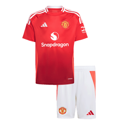 Gift-Kid's Manchester United Home Soccer Jersey (Shirt+Shorts) 2024/25