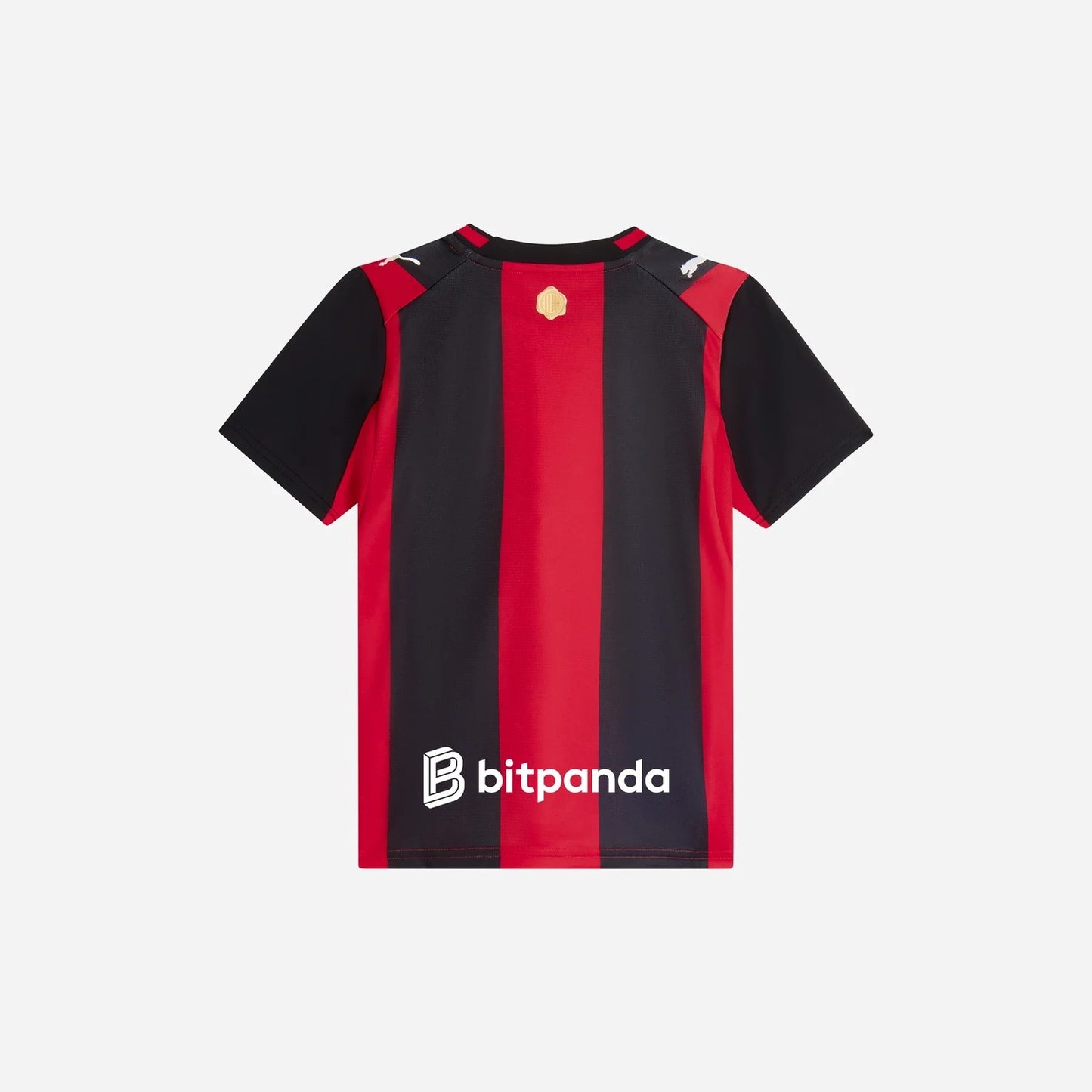 Back view of AC Milan 2026/27 kids home soccer jersey