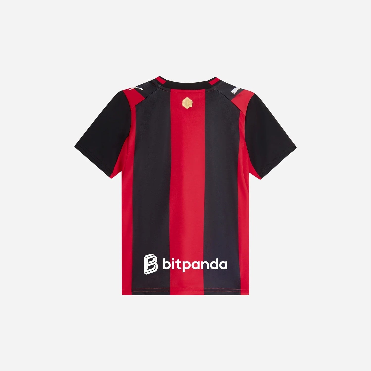 Back view of AC Milan 2026/27 kids home soccer jersey