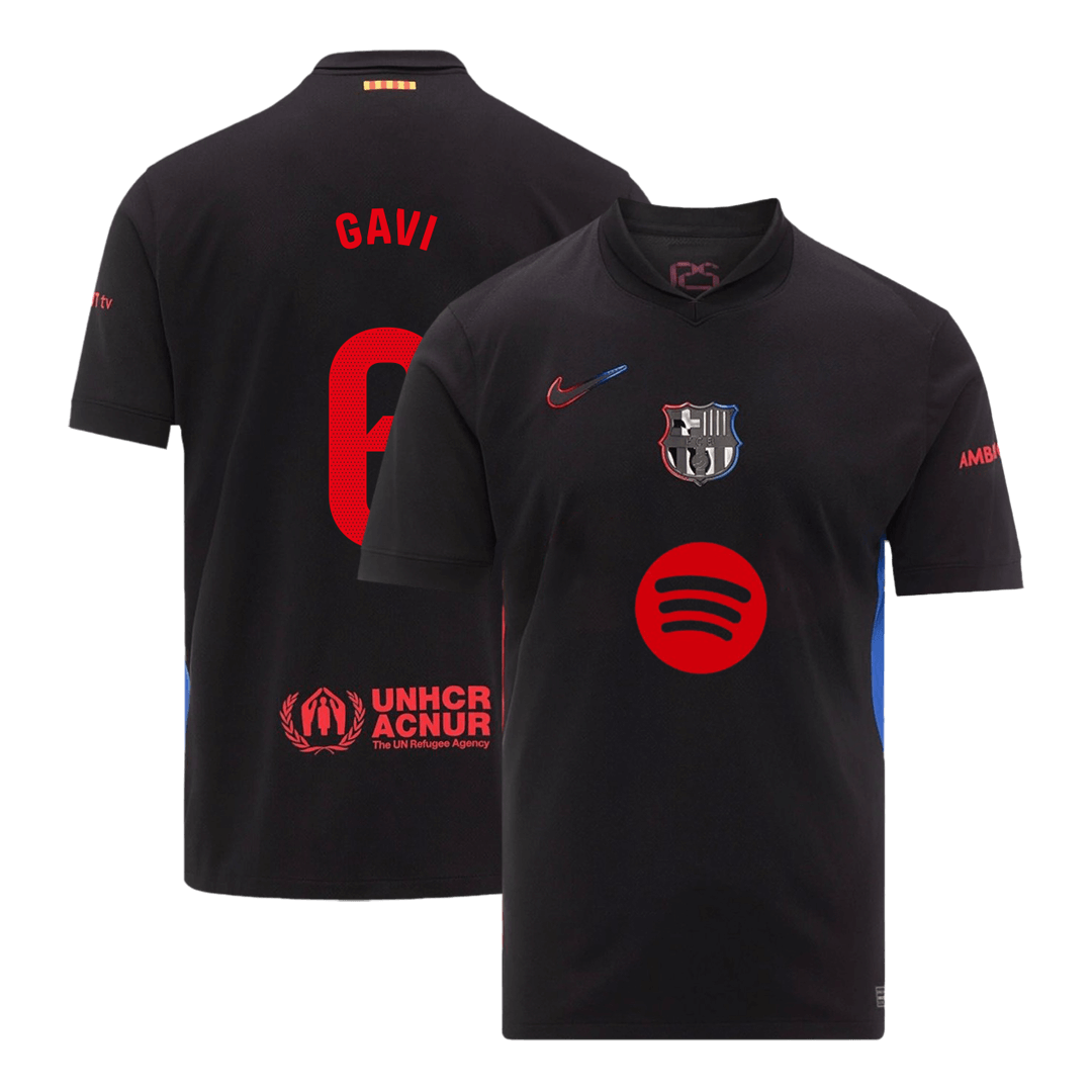 GAVI #6 Barcelona Away Soccer Jersey 2024/25  - Spotify Logo Without Text