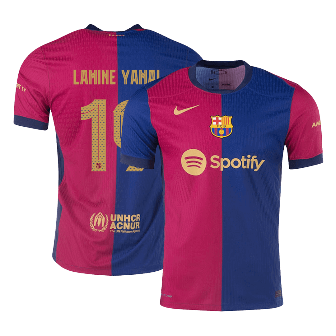 Authentic  LAMINE YAMAL #19 Barcelona Home Football Shirt 2024/25 - UCL