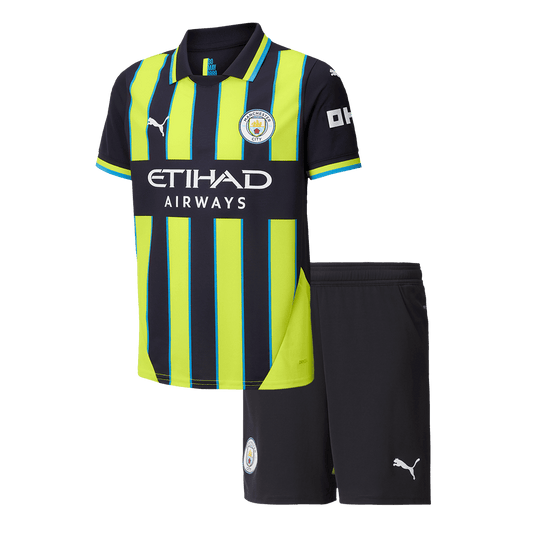 Gift-Kid's Manchester City Away Soccer Jersey Kit(Shirt+Shorts) 2024/25