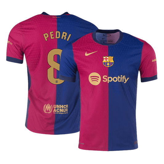 Authentic  PEDRI #8 Barcelona Home Football Shirt 2024/25- - old sponsor