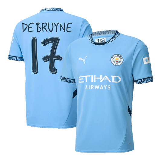 DE BRUYNE #17 Manchester City Home Soccer Jersey 2024/25 - UCL