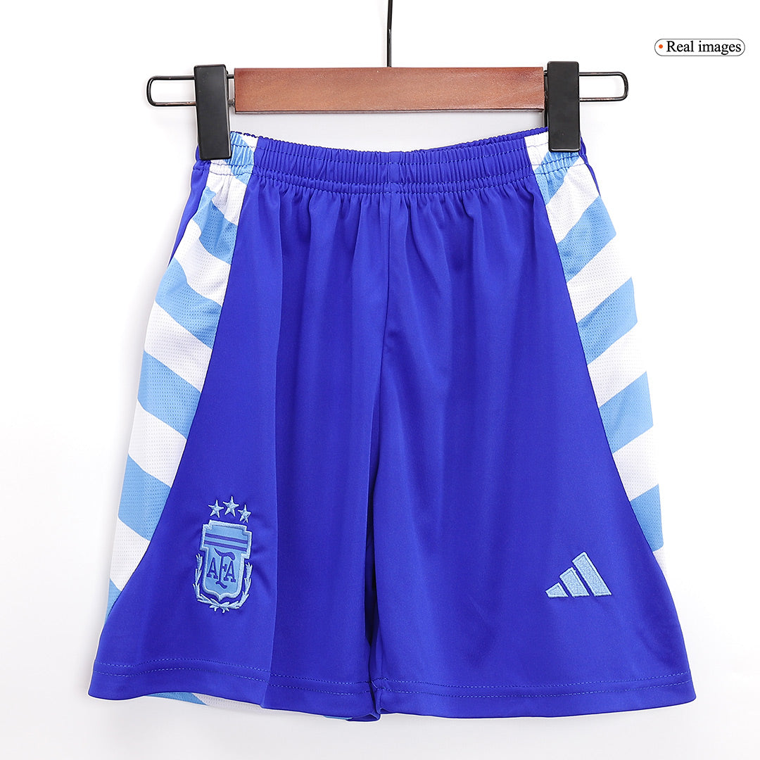 Kid's Argentina Away Soccer Jersey Kit(Jersey+Shorts+Socks) Copa America 2024