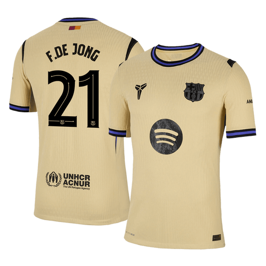 F.DE JONG #21 Barcelona Away Authentic Soccer Jersey 2025/26 - UCL