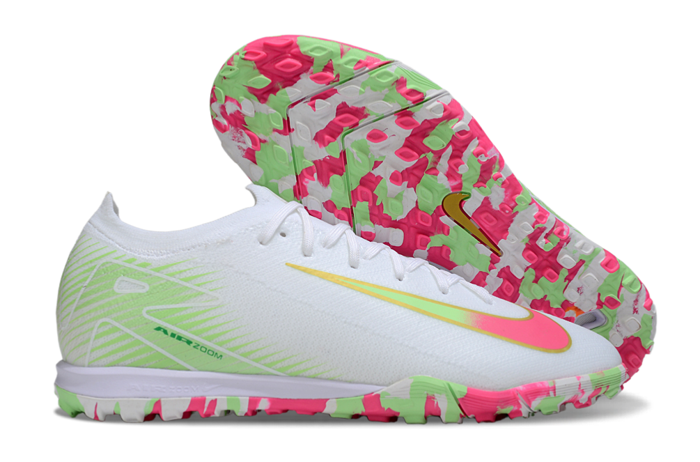 Nike Air Zoom Mercurial Vapor 16 Elite TF Football Soccer Cleats Boots PNK-GRN-WHT