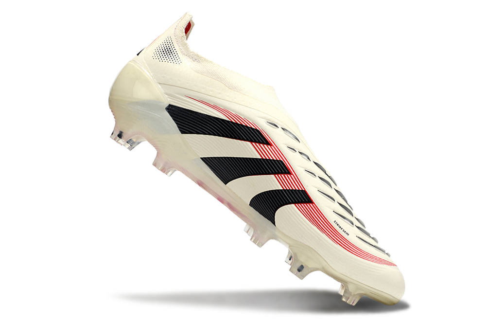 adidas Predator 24 Elite Laceless FG  Soccer Boots Cleats Shoes WHT-BLK